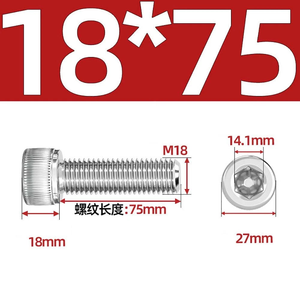 Socket Head Cap Screws – A2 Stainless Steel, M6 to M24, Hex Drive (DIN 912)