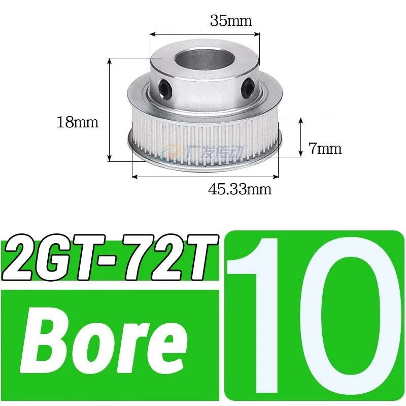 GT2 Timing Belt Pulley 16-100 Teeth 6-10mm Teeth Width Bore 3mm-25mm For 3D