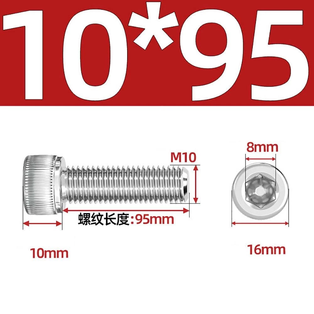 Socket Head Cap Screws – A2 Stainless Steel, M6 to M24, Hex Drive (DIN 912)