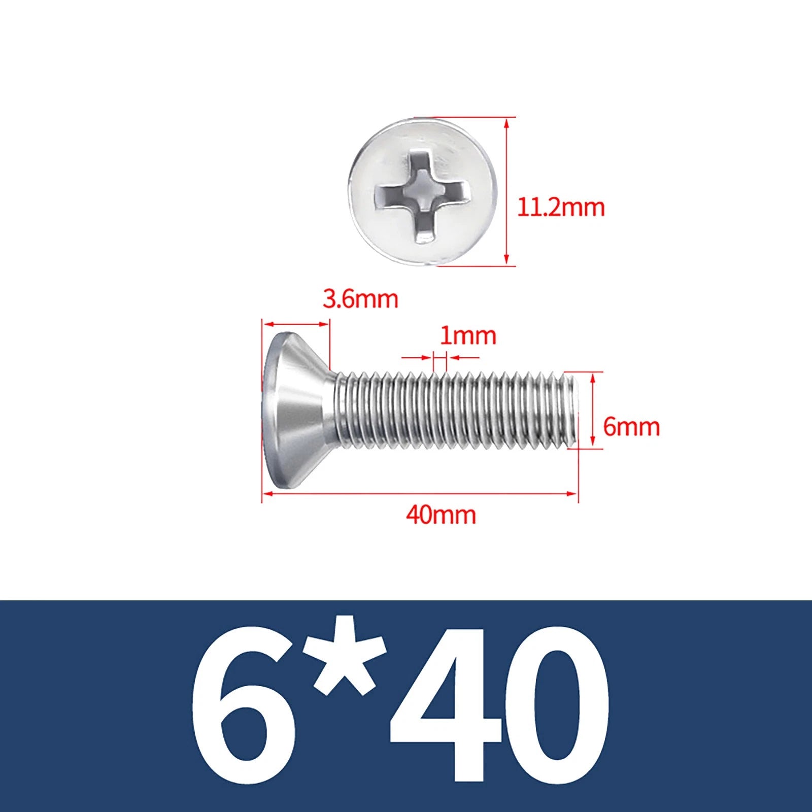 M3–M10 Phillips Countersunk Machine Screws – A2 Stainless Steel, Flat Head, Fully Threaded (3–100mm Overall Length)