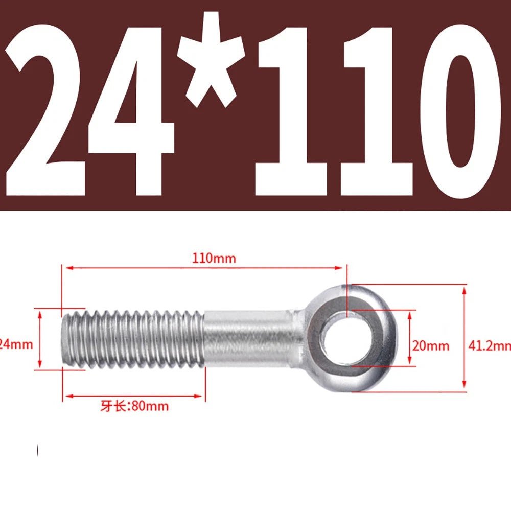 M5 - M24 A2 304 Stainless Steel Partially Threaded Forged Eye Bolts with Rings for Wire Rope & Hanging - HomeDIYer