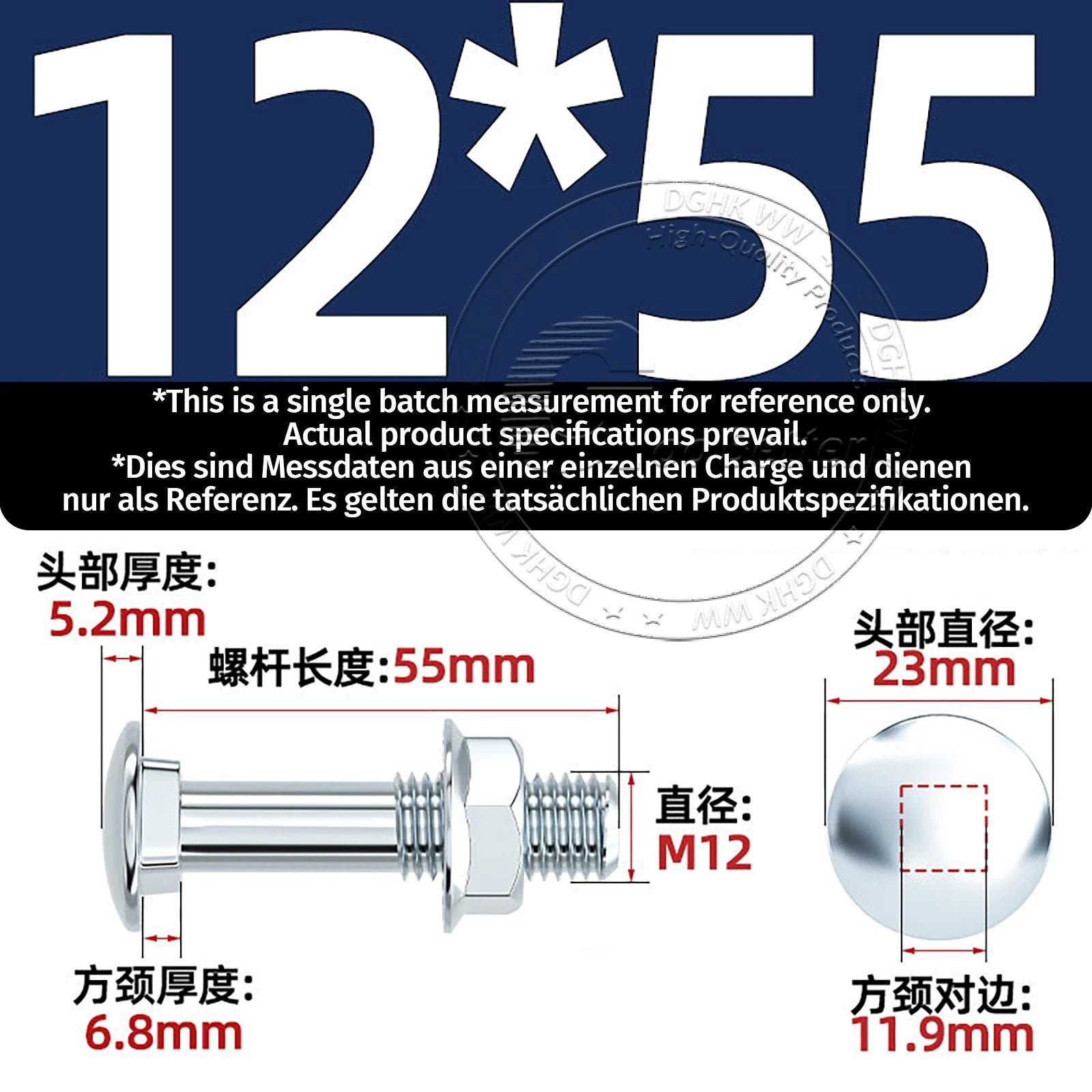 M4–M12 Cup Square Carriage Bolts with Hex Full Nuts | Zinc Plated | Sets of 2–50