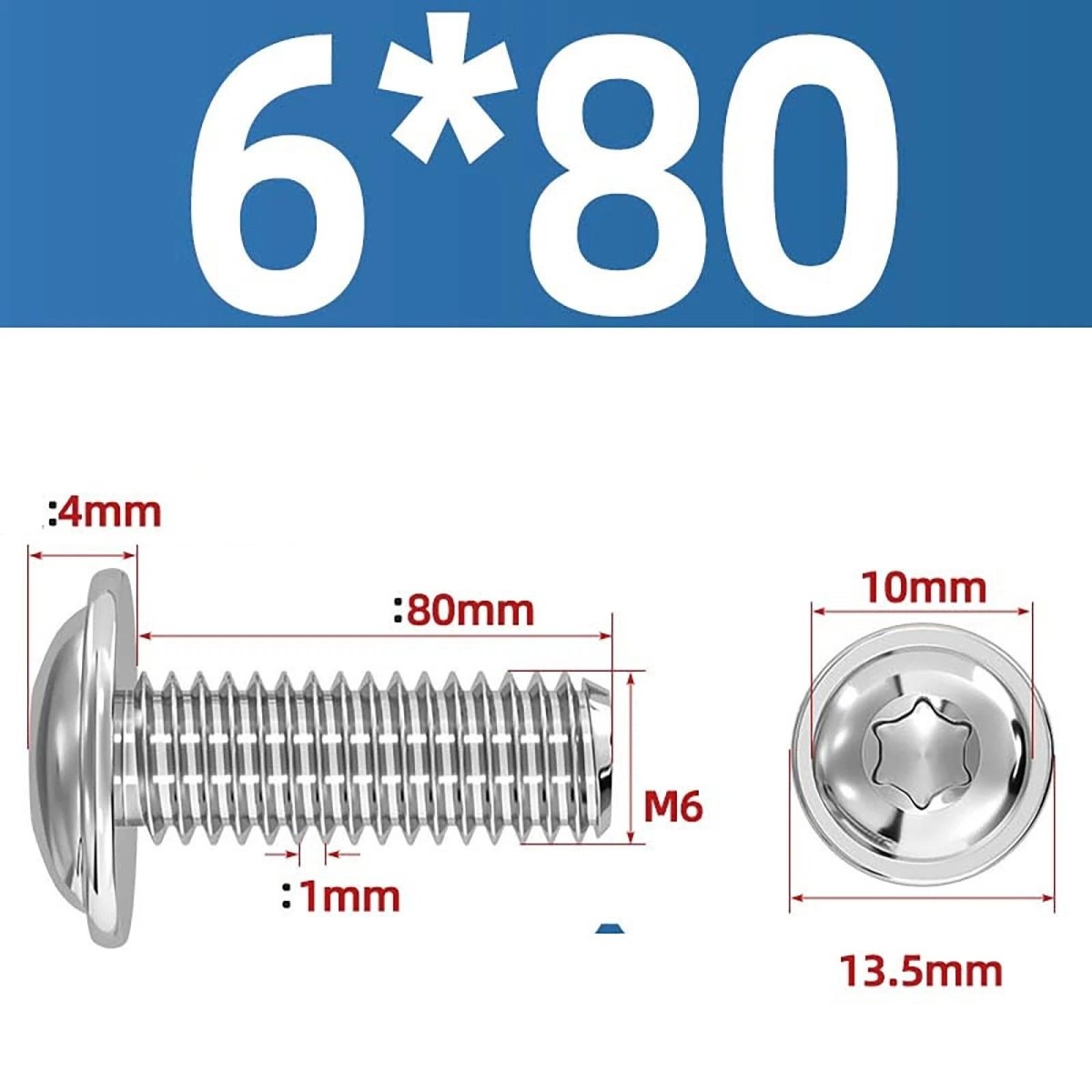 Torx Flanged Button Head Screws — 18 - 8 Stainless Steel, ISO 7380 - 2, M2 to M8 - HomeDIYer