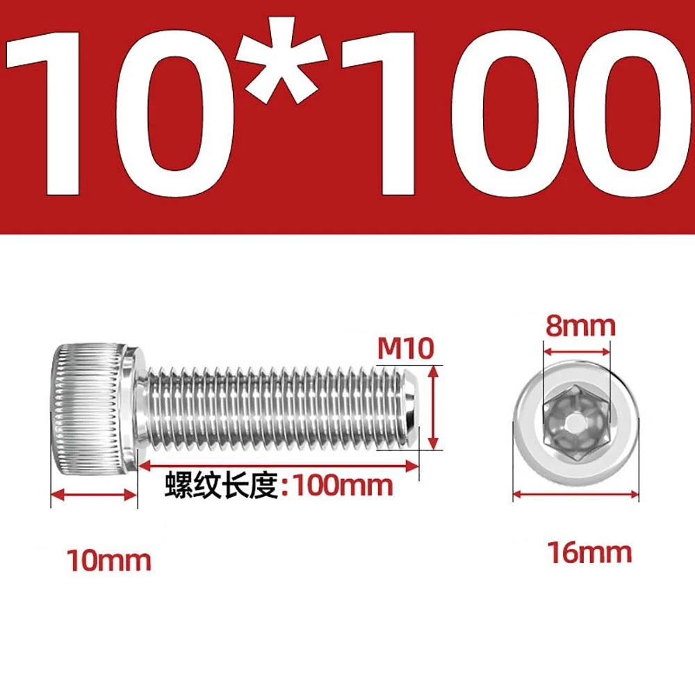 Socket Head Cap Screws – A2 Stainless Steel, M6 to M24, Hex Drive (DIN 912)