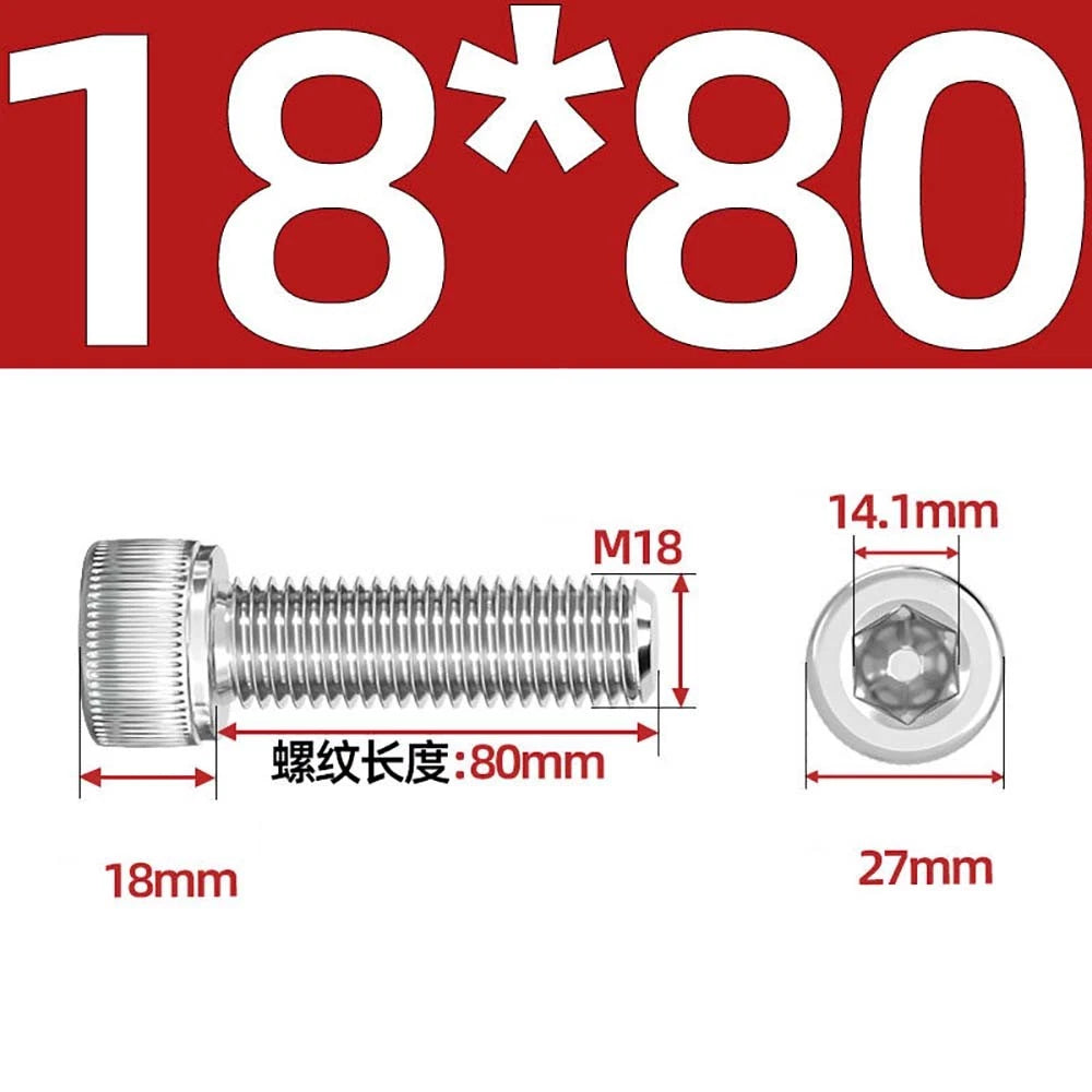 Socket Head Cap Screws – A2 Stainless Steel, M6 to M24, Hex Drive (DIN 912)