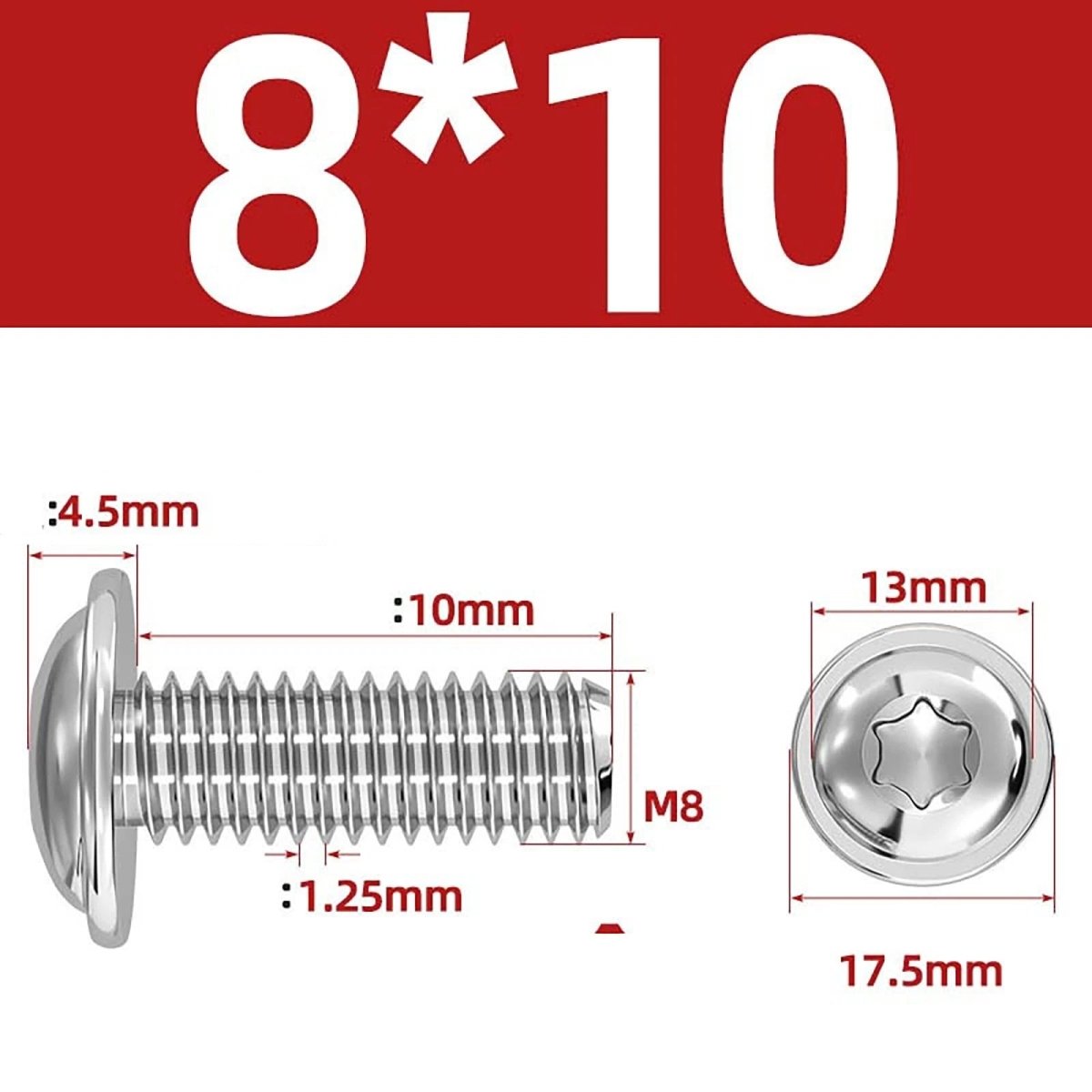 Torx Flanged Button Head Screws — 18 - 8 Stainless Steel, ISO 7380 - 2, M2 to M8 - HomeDIYer