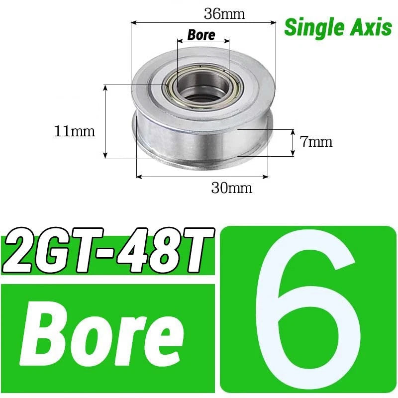 GT2 Timing Belt Pulley 16-100 Teeth 6-10mm Teeth Width Bore 3mm-25mm For 3D
