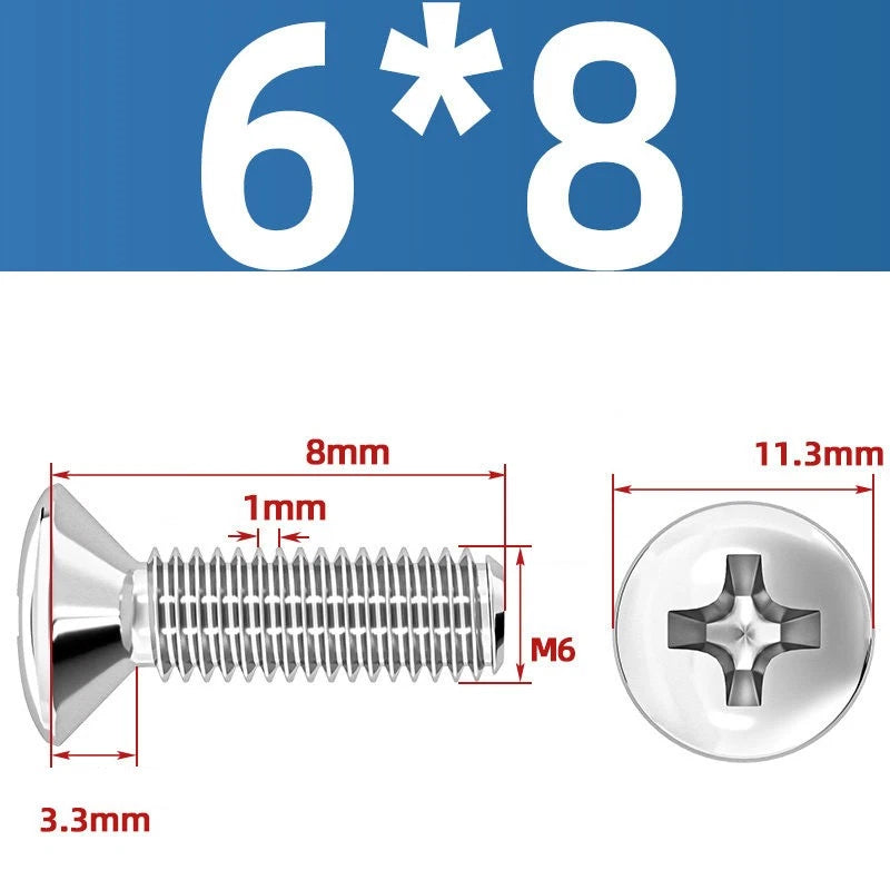 Phillips Oval Head Machine Screws Stainless Steel — M1.6 to M10, All Sizes