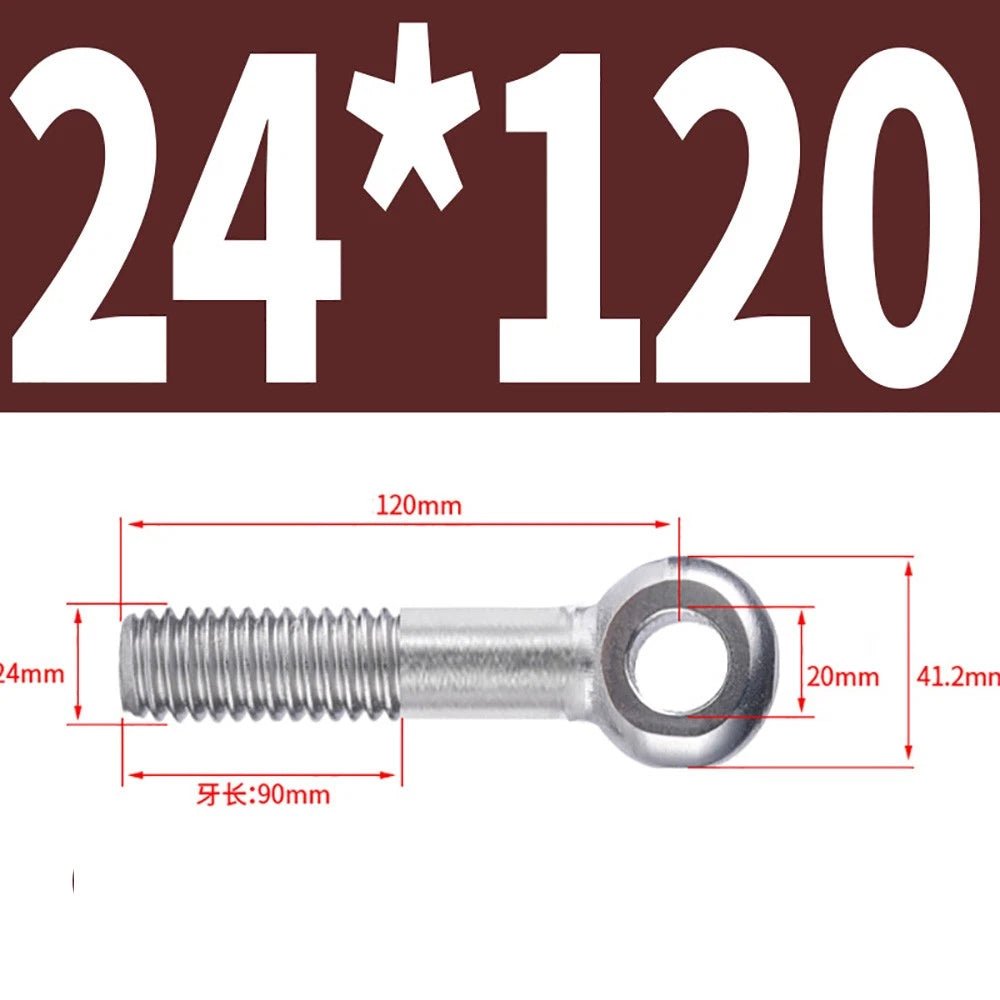 M5 - M24 A2 304 Stainless Steel Partially Threaded Forged Eye Bolts with Rings for Wire Rope & Hanging - HomeDIYer
