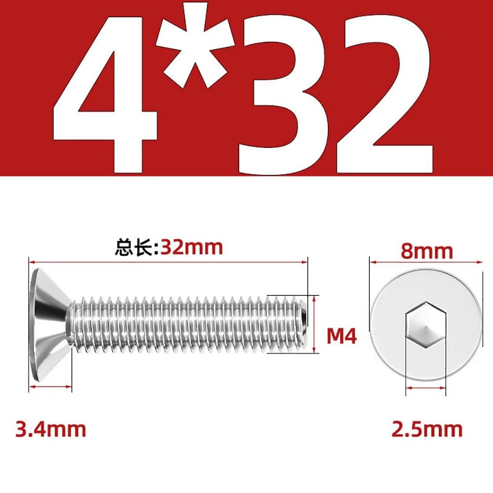 Countersunk Hex Socket Screws – A2 Stainless Steel, M2 to M16, DIN 7991, Fully Threaded