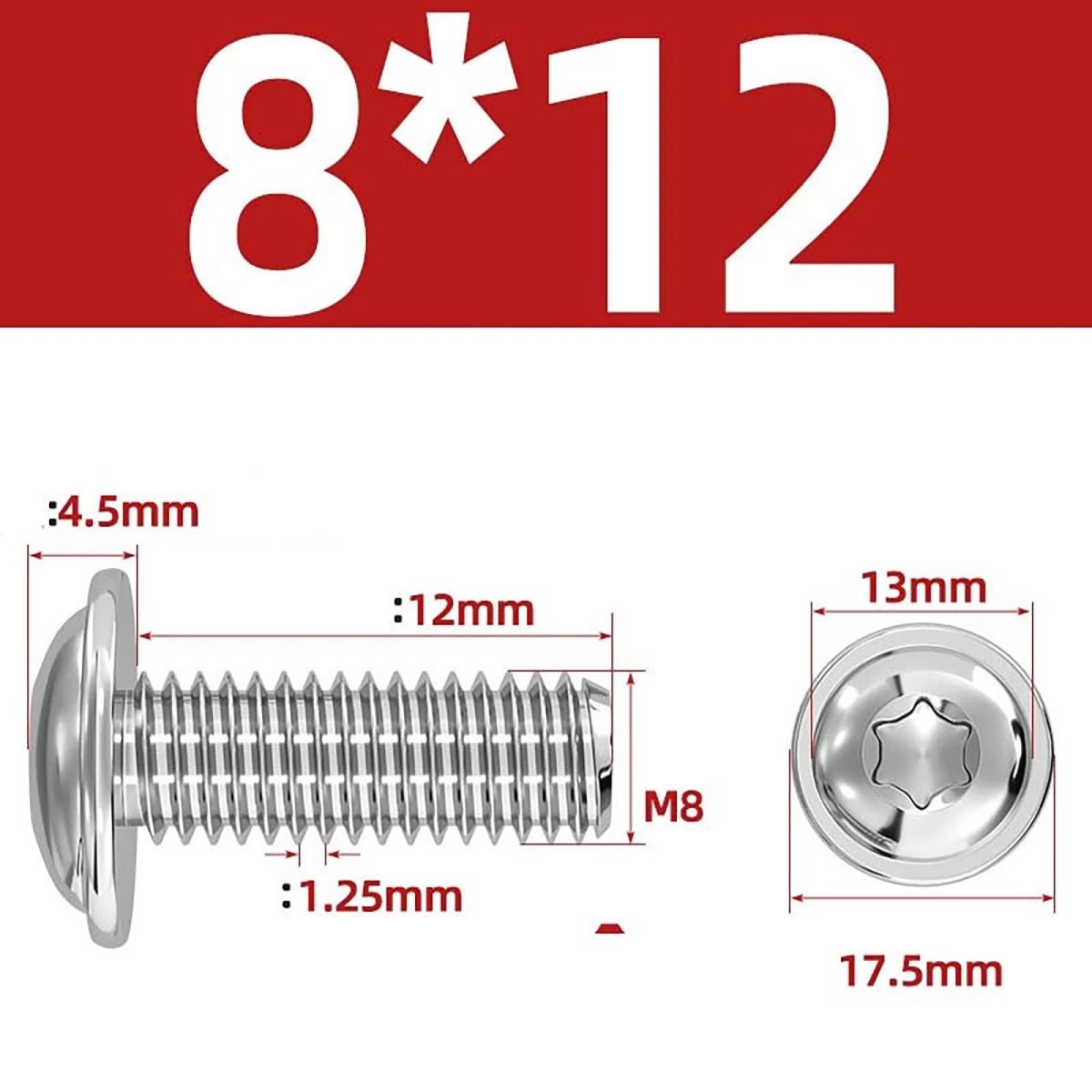Torx Flanged Button Head Screws — 18 - 8 Stainless Steel, ISO 7380 - 2, M2 to M8 - HomeDIYer