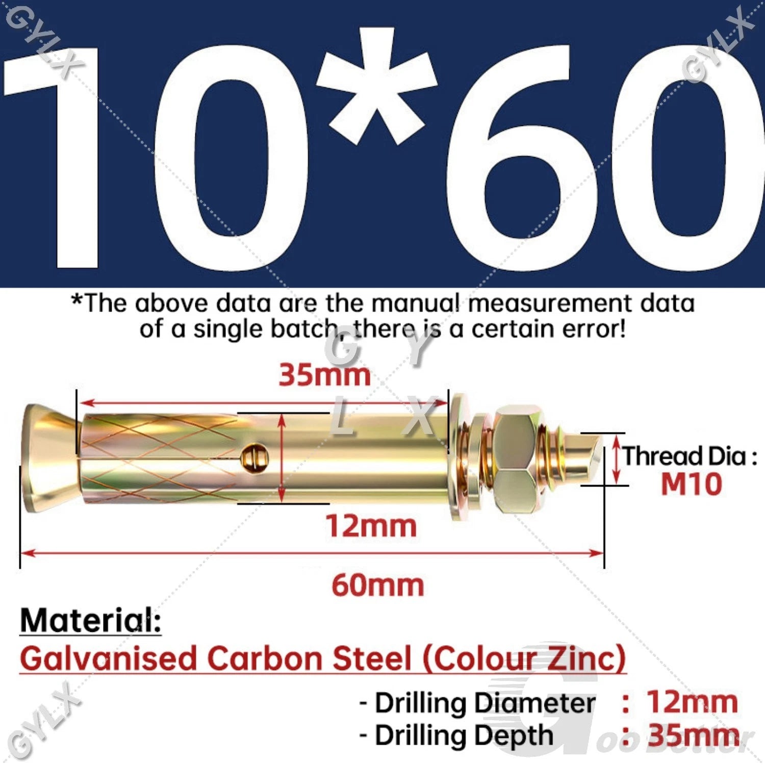 Concrete Expansion Bolts Wall Anchor Screws — M6 to M20 | Stainless Steel & Zinc Plated