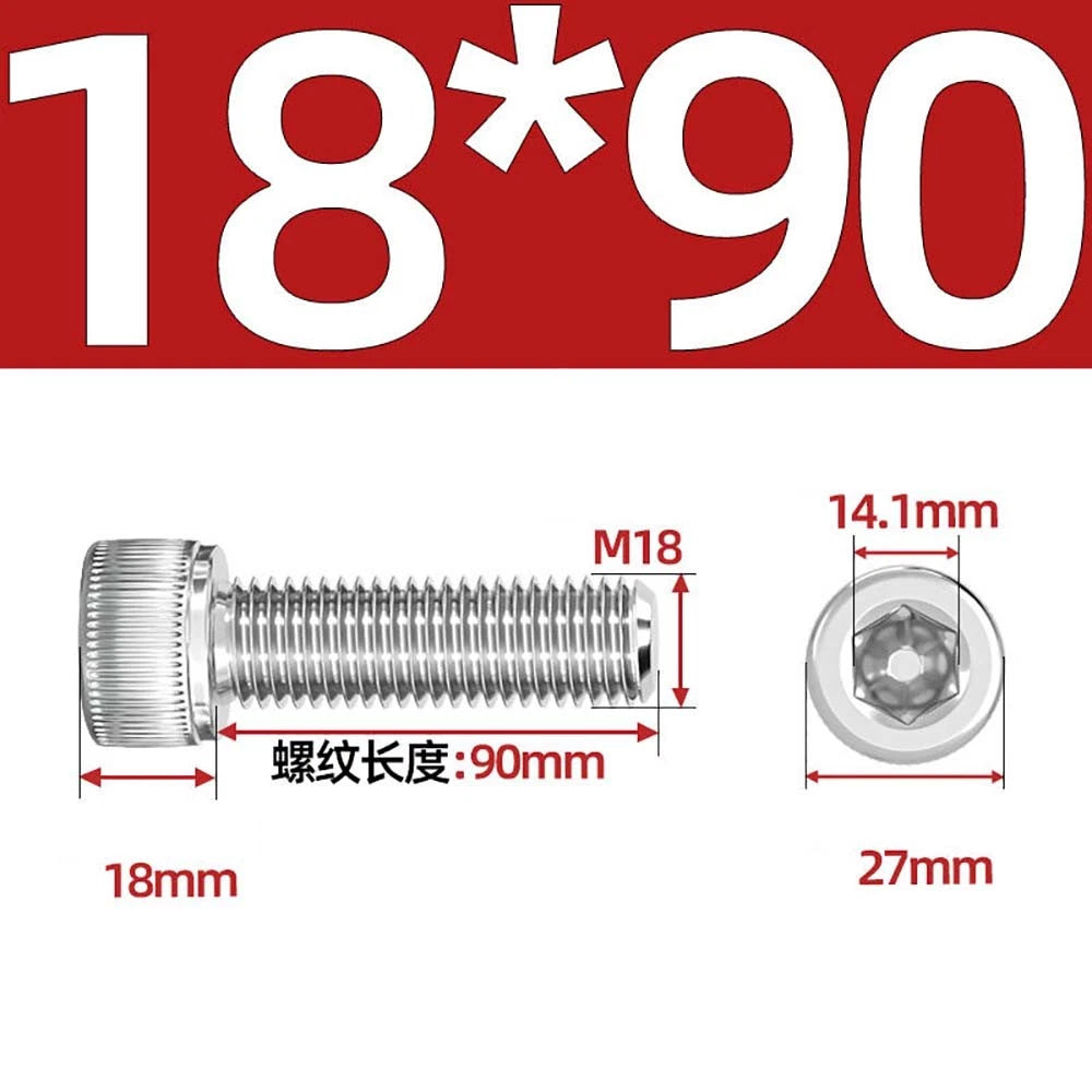 Socket Head Cap Screws – A2 Stainless Steel, M6 to M24, Hex Drive (DIN 912)