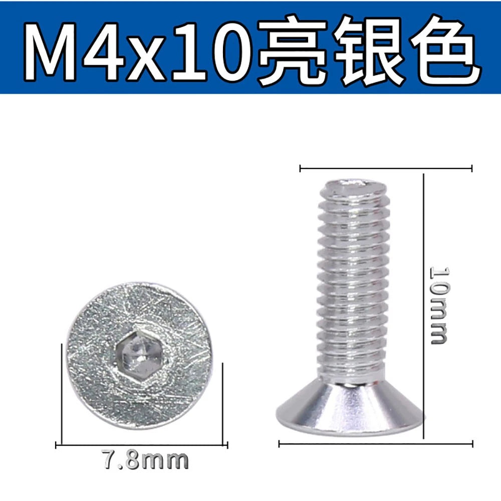 M3.5 / M4 Countersunk Hex Socket Screws — Anodized Aluminum Alloy, 10 Colors