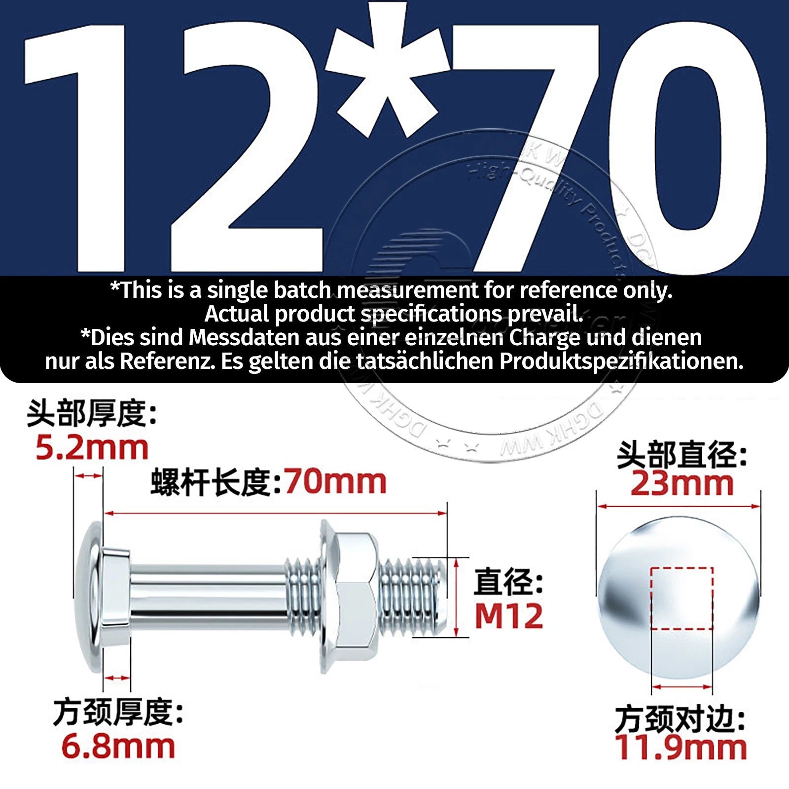 M4–M12 Cup Square Carriage Bolts with Hex Full Nuts | Zinc Plated | Sets of 2–50