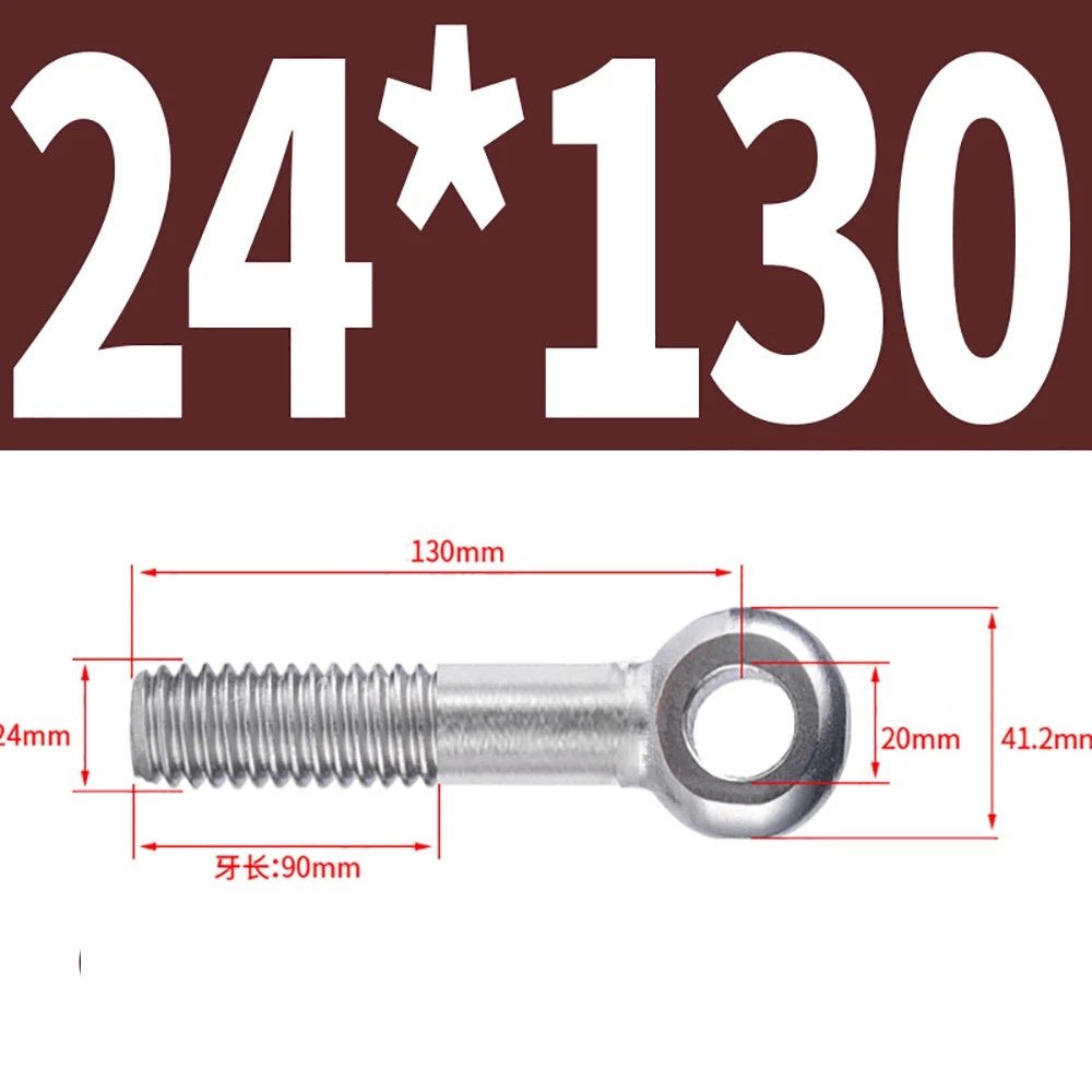 M5 - M24 A2 304 Stainless Steel Partially Threaded Forged Eye Bolts with Rings for Wire Rope & Hanging - HomeDIYer