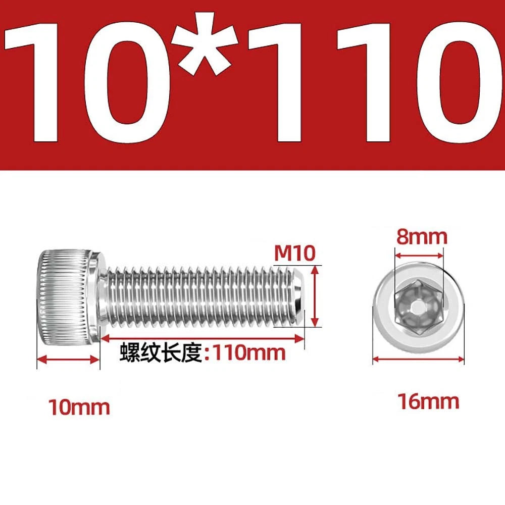 Socket Head Cap Screws – A2 Stainless Steel, M6 to M24, Hex Drive (DIN 912)