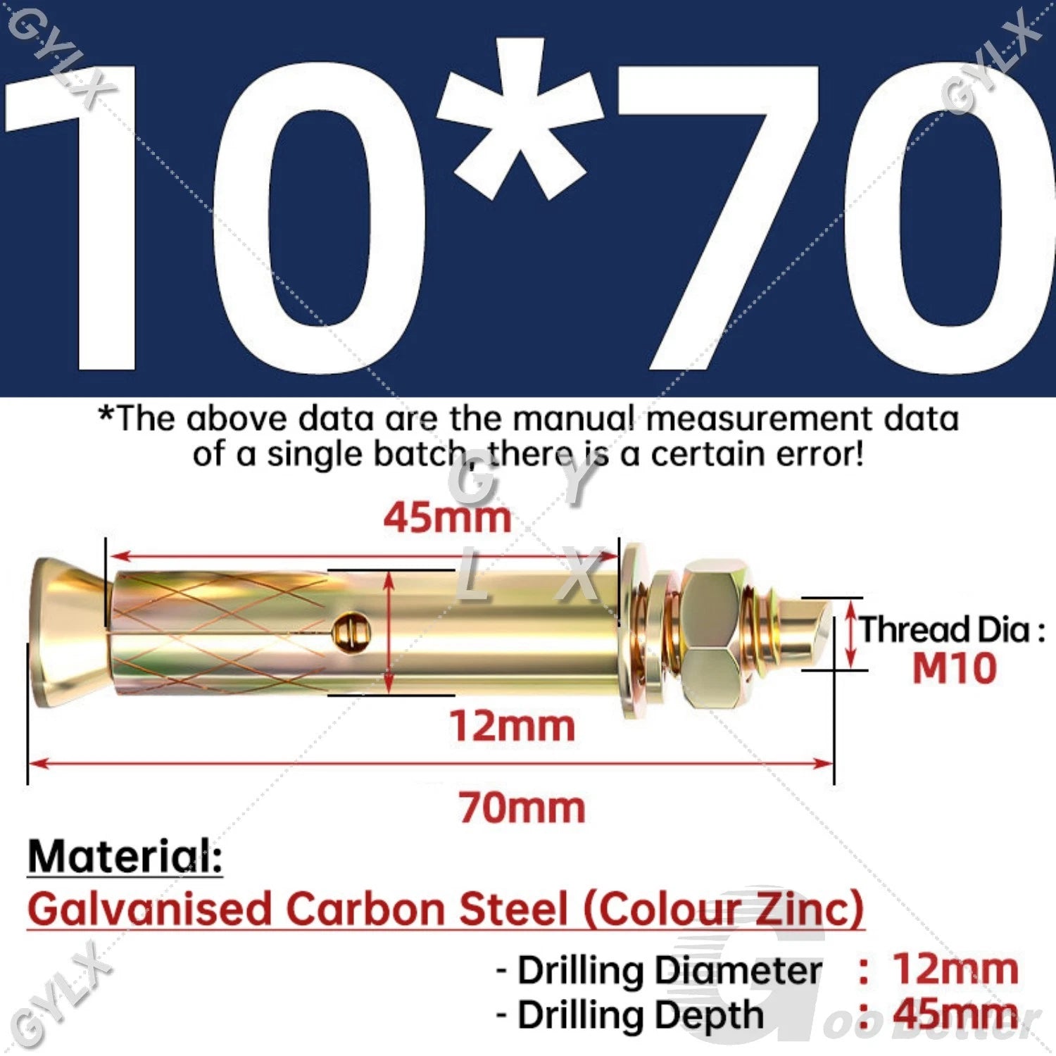 Concrete Expansion Bolts Wall Anchor Screws — M6 to M20 | Stainless Steel & Zinc Plated