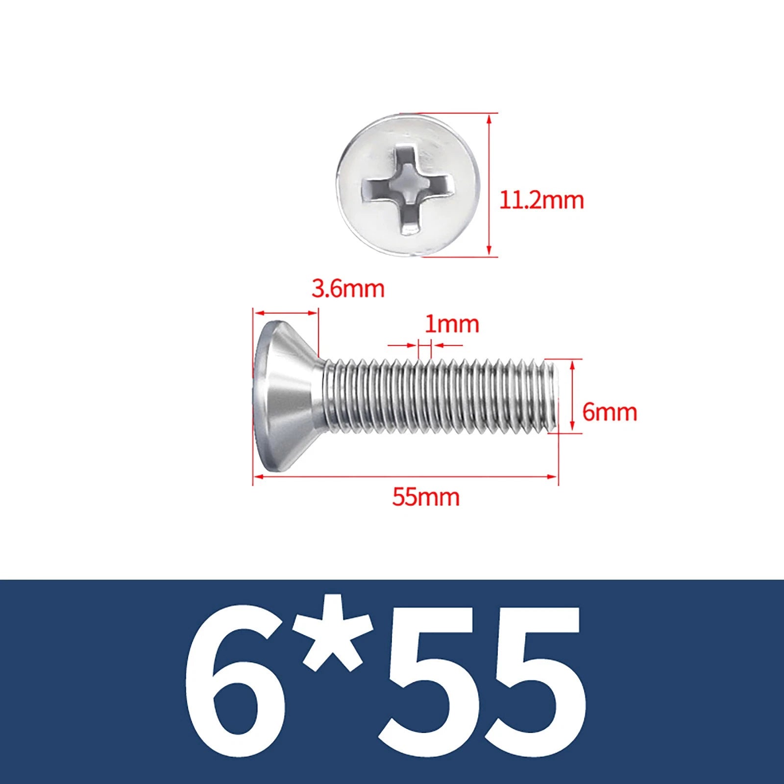 M3–M10 Phillips Countersunk Machine Screws – A2 Stainless Steel, Flat Head, Fully Threaded (3–100mm Overall Length)