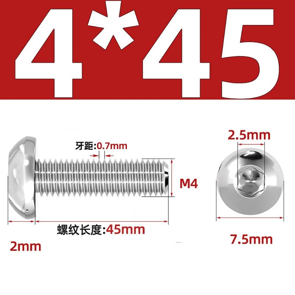 M1.6–M5 A2 Stainless Steel Button Head Socket Cap Screws – Round Pan Head, Hex Drive, Fully Threaded