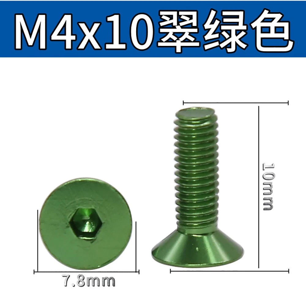 M3.5 / M4 Countersunk Hex Socket Screws — Anodized Aluminum Alloy, 10 Colors
