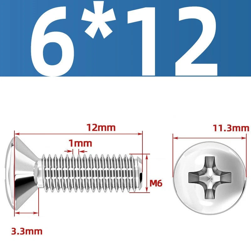 Phillips Oval Head Machine Screws Stainless Steel — M1.6 to M10, All Sizes