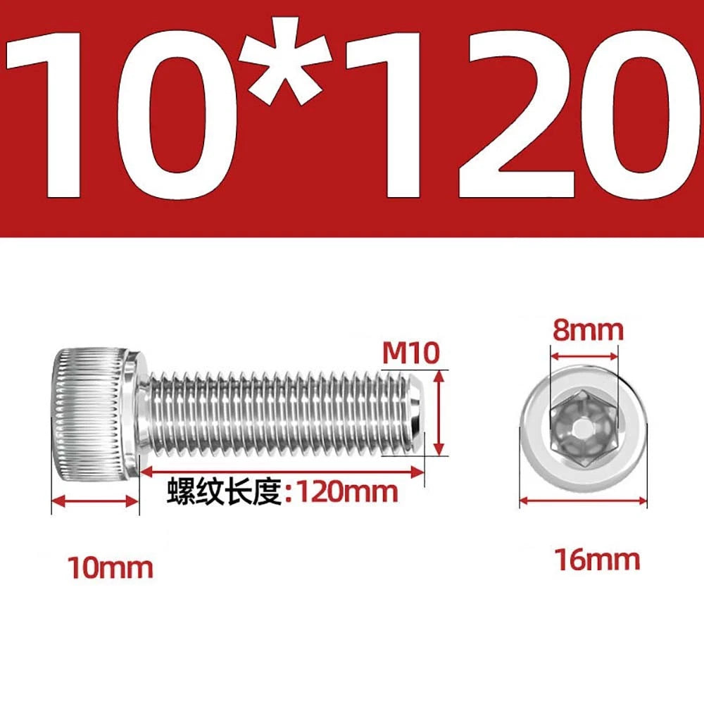 Socket Head Cap Screws – A2 Stainless Steel, M6 to M24, Hex Drive (DIN 912)