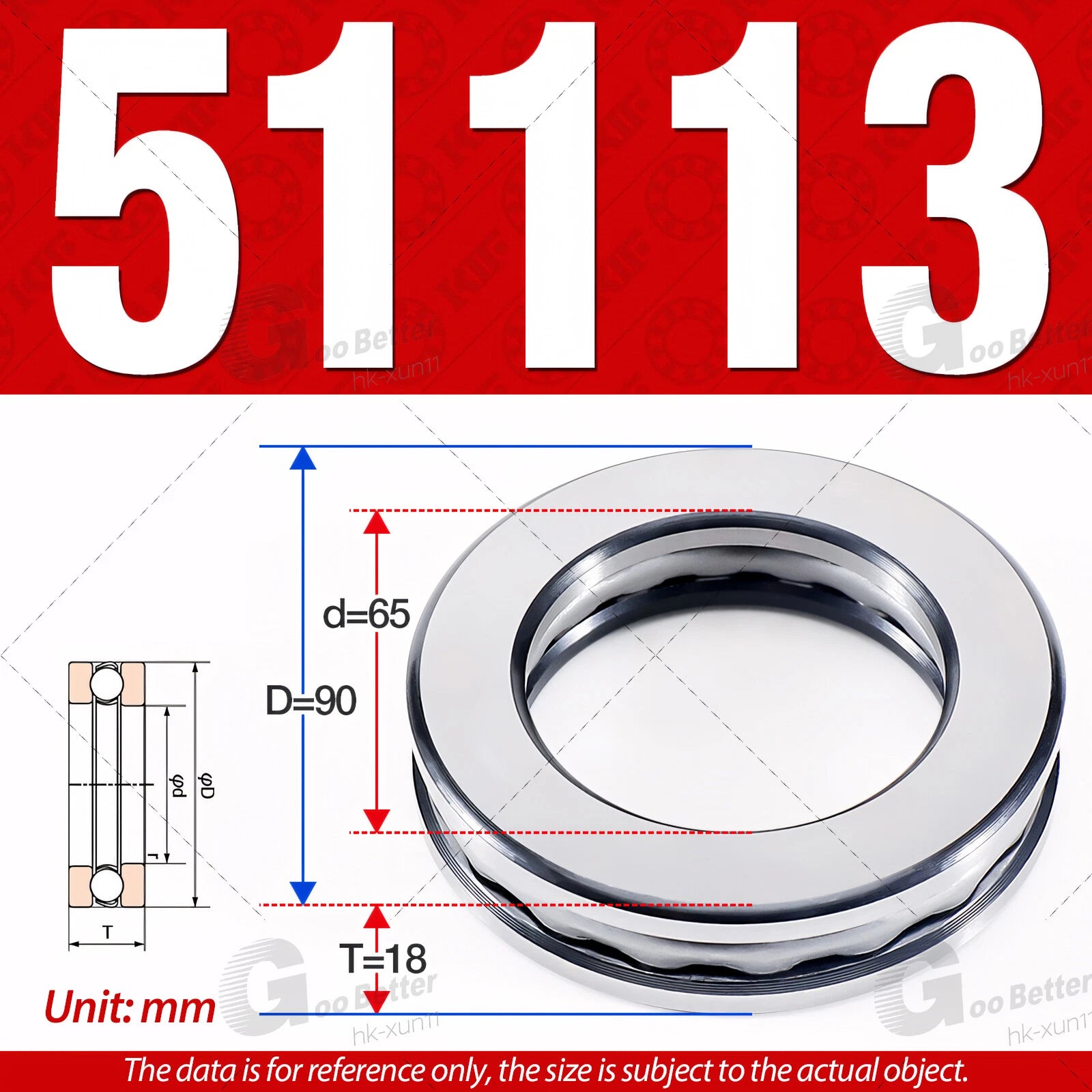 Plane Axial Ball Bearing Thrust Bearings F2-6M - F13-22M- 51100 - 51413 Series