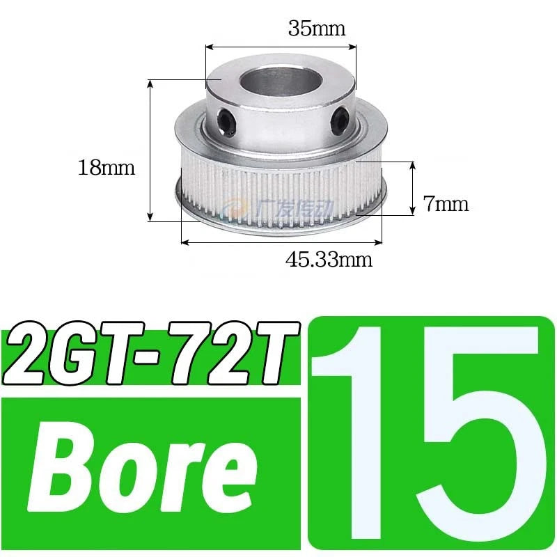 GT2 Timing Belt Pulley 16-100 Teeth 6-10mm Teeth Width Bore 3mm-25mm For 3D