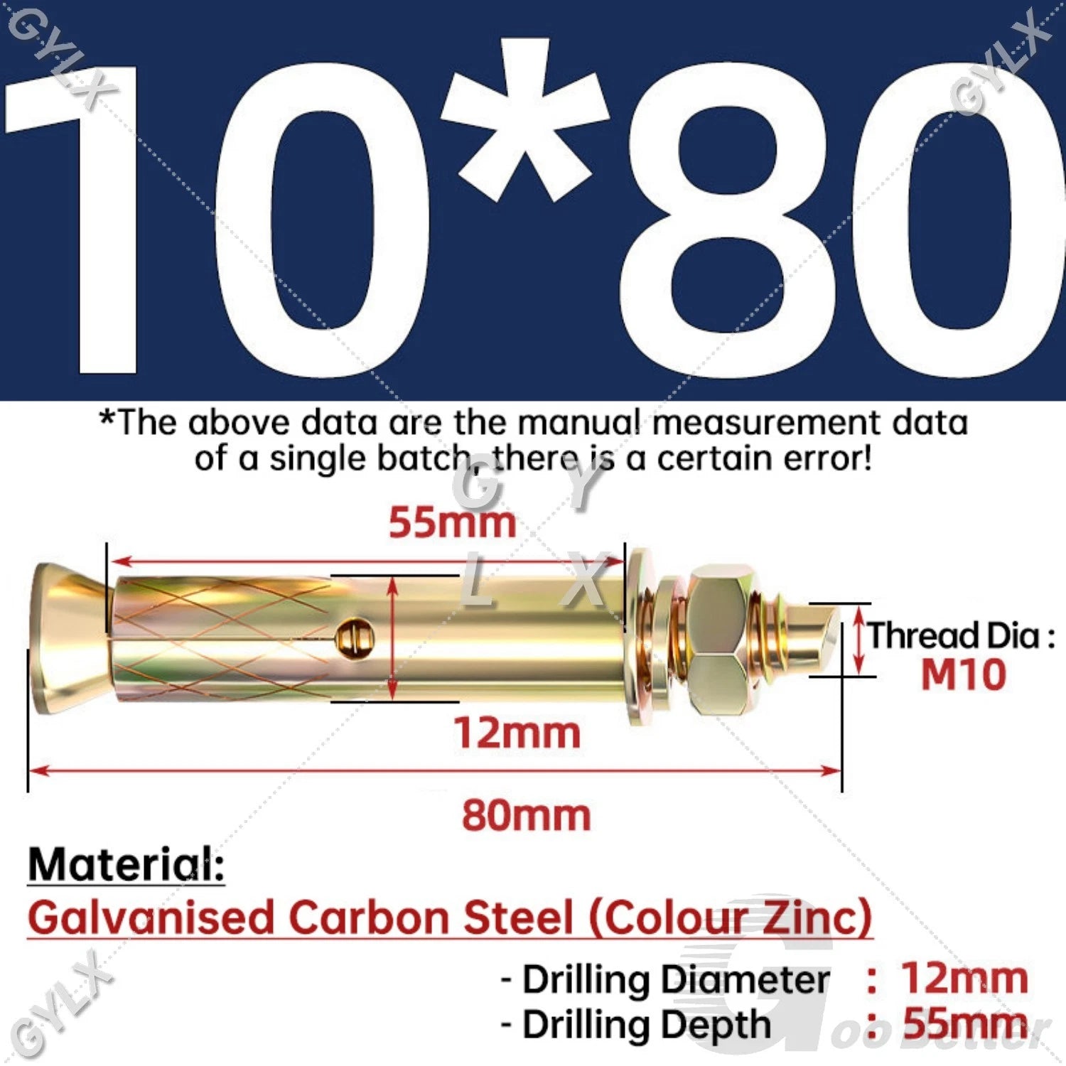 Concrete Expansion Bolts Wall Anchor Screws — M6 to M20 | Stainless Steel & Zinc Plated