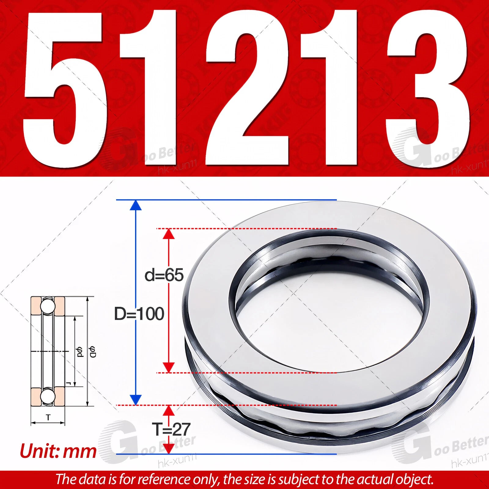 Plane Axial Ball Bearing Thrust Bearings F2-6M - F13-22M- 51100 - 51413 Series