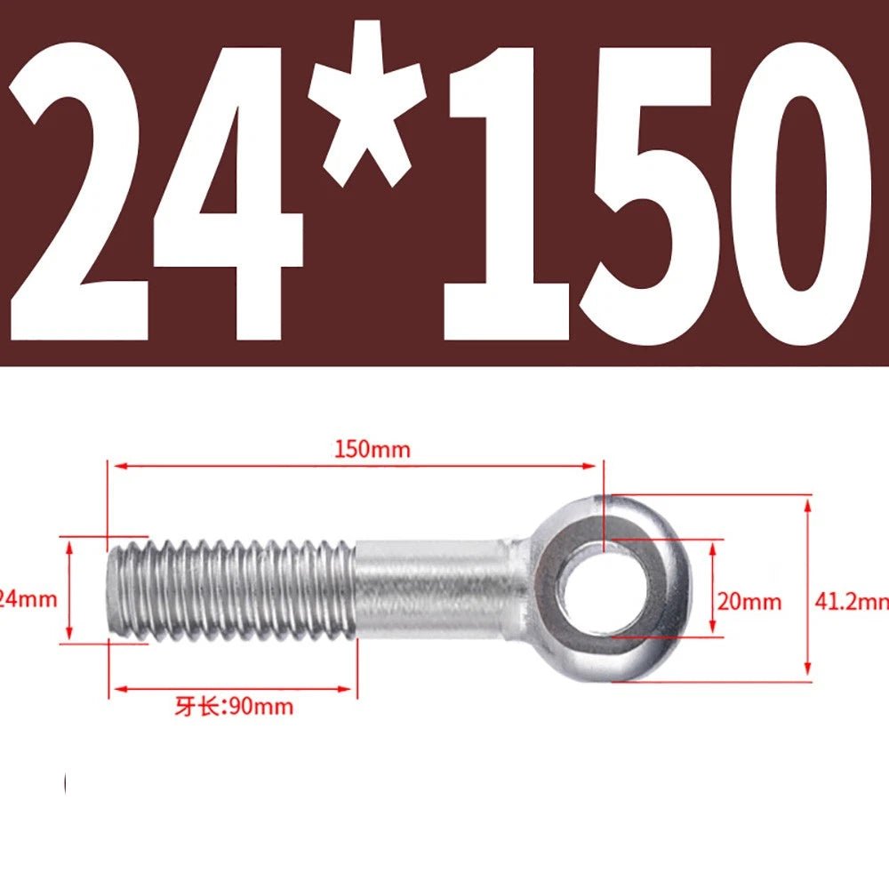 M5 - M24 A2 304 Stainless Steel Partially Threaded Forged Eye Bolts with Rings for Wire Rope & Hanging - HomeDIYer