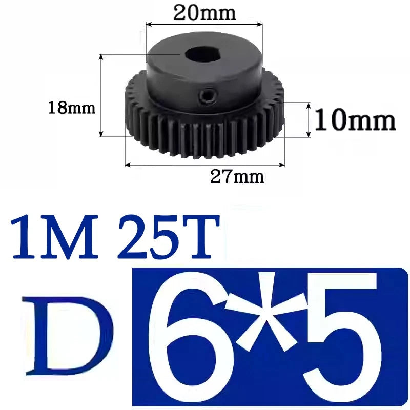 Spur Gears 1 Mod Transmission Gear With Step 45# Steel Pinion Motor Gear 10T~29T