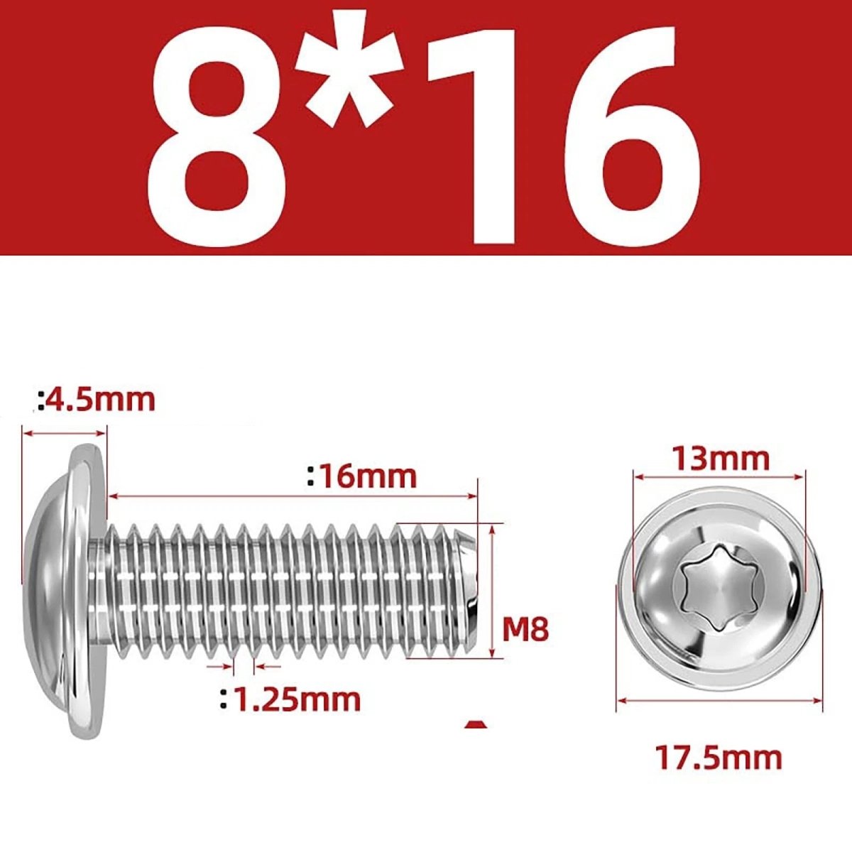 Torx Flanged Button Head Screws — 18 - 8 Stainless Steel, ISO 7380 - 2, M2 to M8 - HomeDIYer