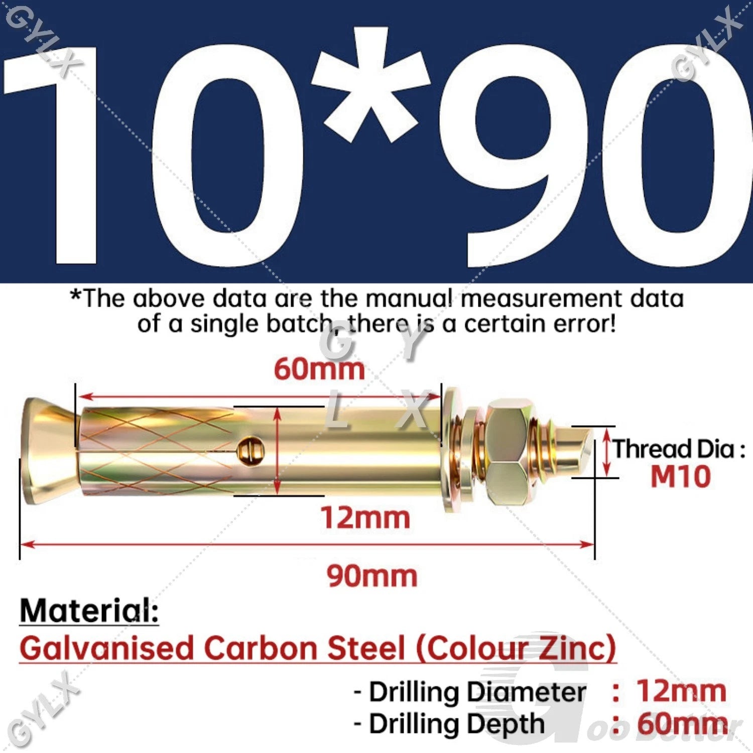 Concrete Expansion Bolts Wall Anchor Screws — M6 to M20 | Stainless Steel & Zinc Plated