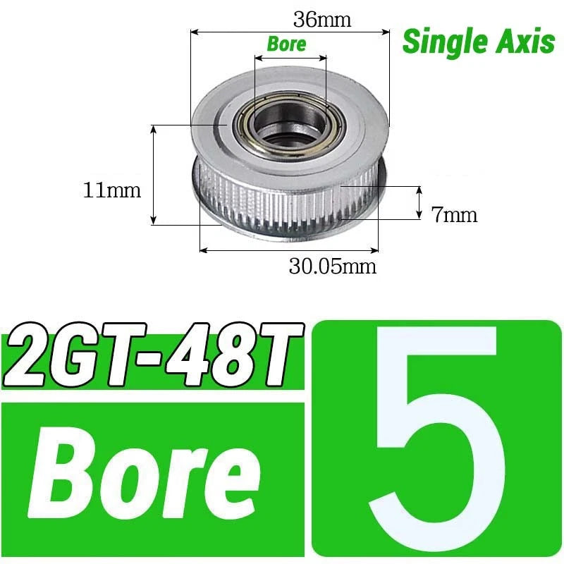 GT2 Timing Belt Pulley 16-100 Teeth 6-10mm Teeth Width Bore 3mm-25mm For 3D