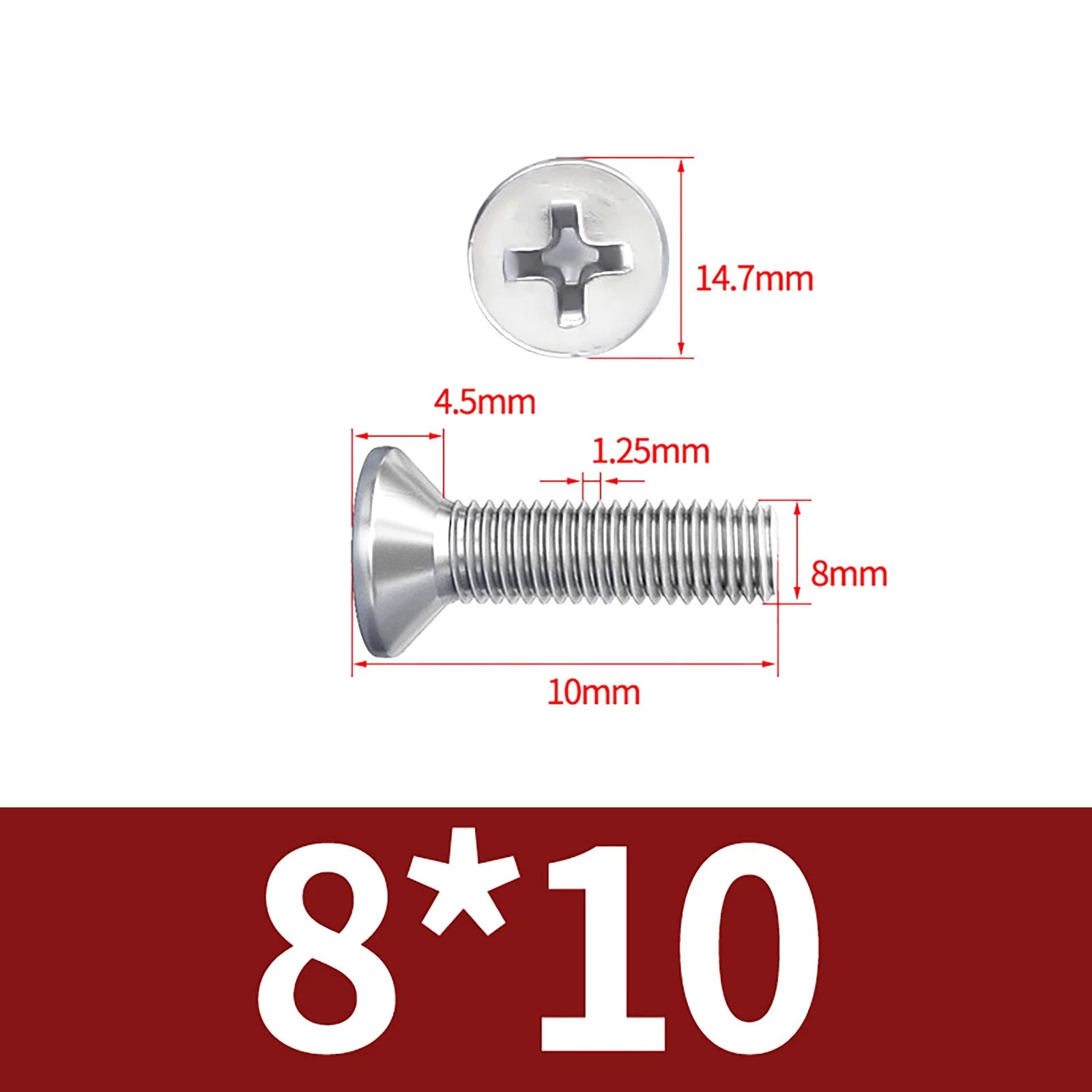 M3–M10 Phillips Countersunk Machine Screws – A2 Stainless Steel, Flat Head, Fully Threaded (3–100mm Overall Length)