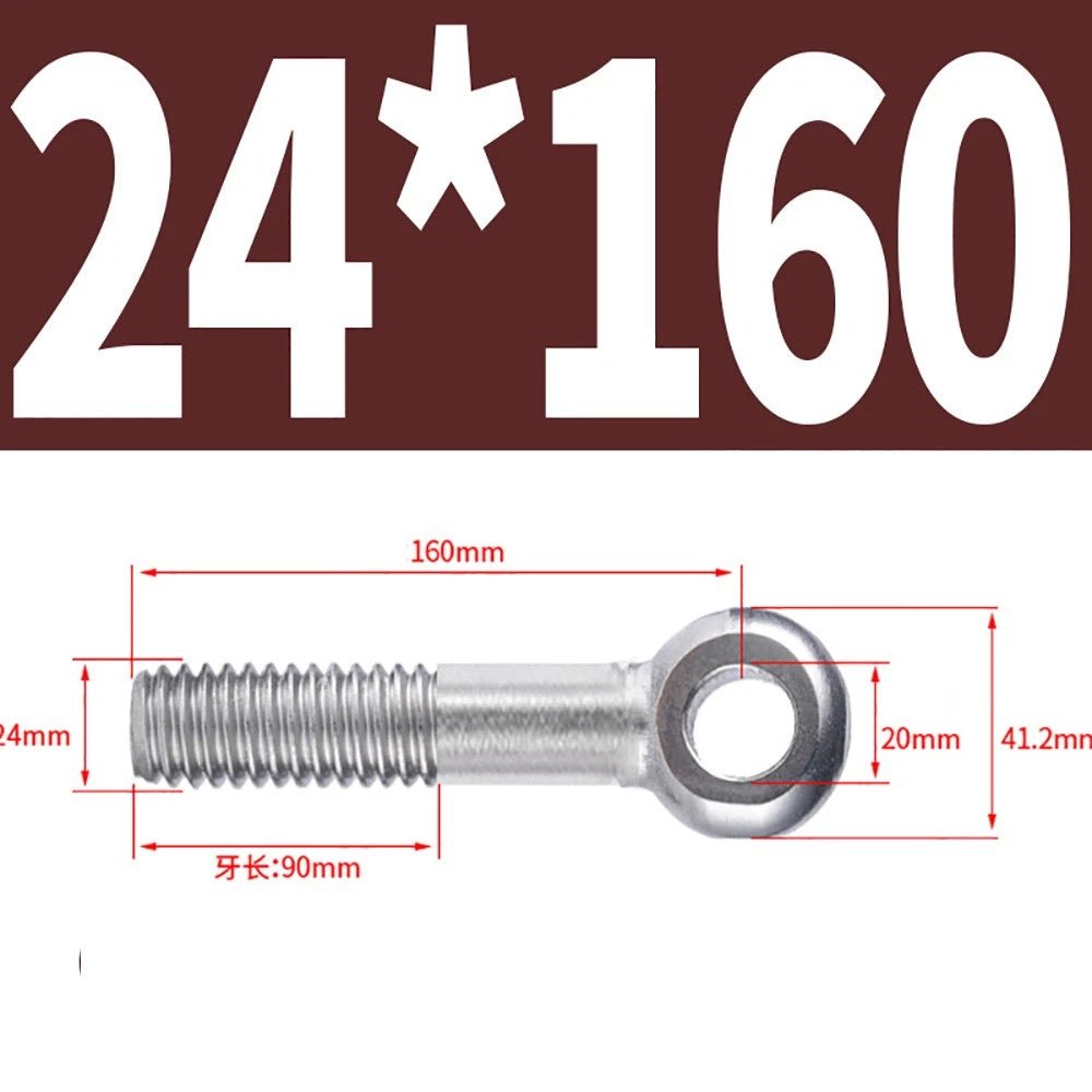 M5 - M24 A2 304 Stainless Steel Partially Threaded Forged Eye Bolts with Rings for Wire Rope & Hanging - HomeDIYer