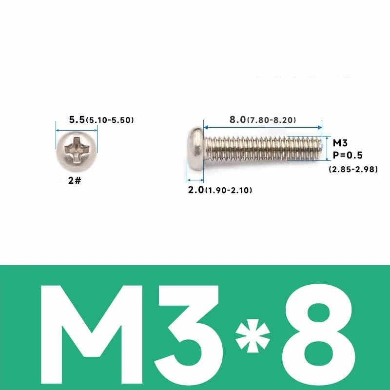 Phillips Pan Head Machine Screws – Carbon Steel M1 to M4, Multiple Lengths & Finishes