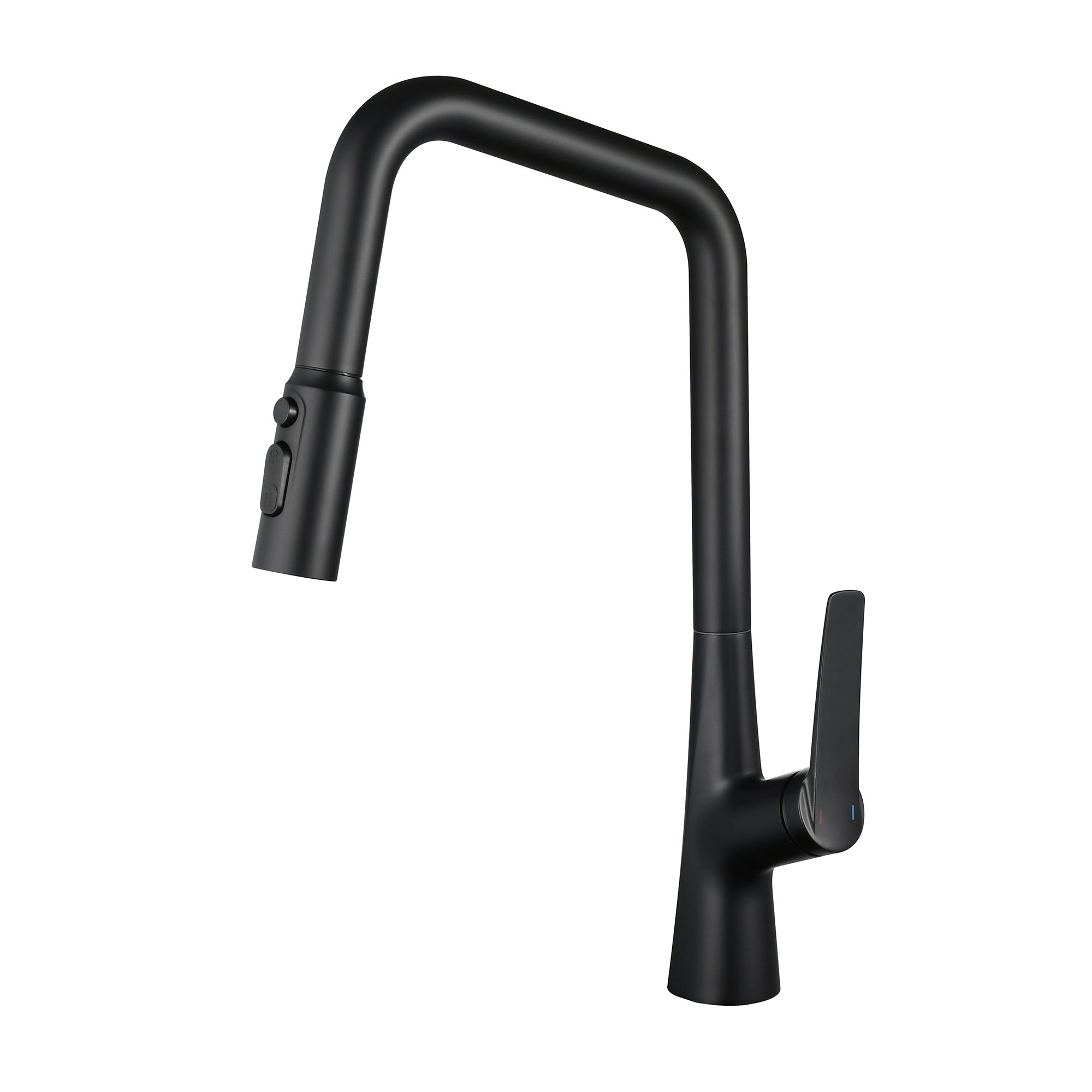 Matte Black Professional Kitchen Faucet – 3 Functions, 360° Sprayer, One-Touch Switching &amp; FastConnect