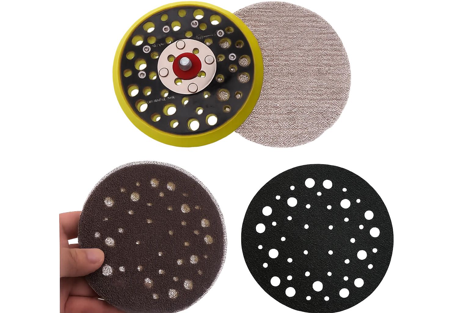 125mm 150mm 180mm Mesh Sanding Discs — P60 to P1000 Grit Hook & Loop Sandpaper for Orbital Sanders