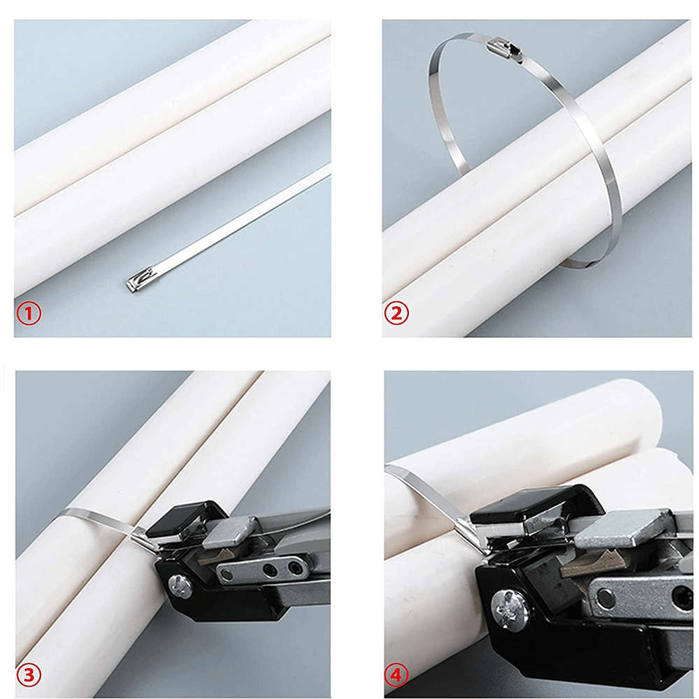 100 PCS Metal Cable Zip Ties Stainless Steel Heavy Duty Self - Locking Cable Ties - HomeDIYer
