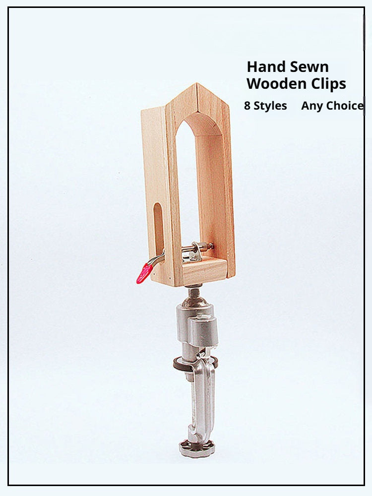 Hand‑Stitched Wood Clamp – 8 Styles for Leather Sewing (Beech/Pine, Lychee or Leather Veneer)