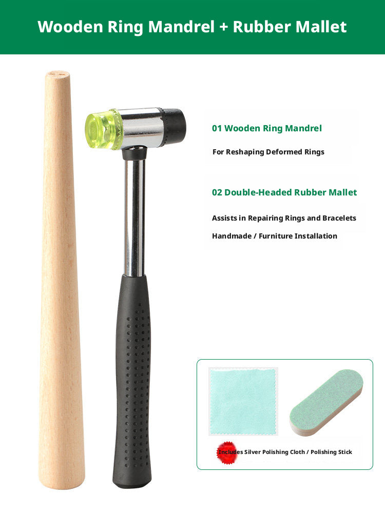 Bracelet & Ring Shaping Kit – Jewelry Repair Tools with Rubber Mallet