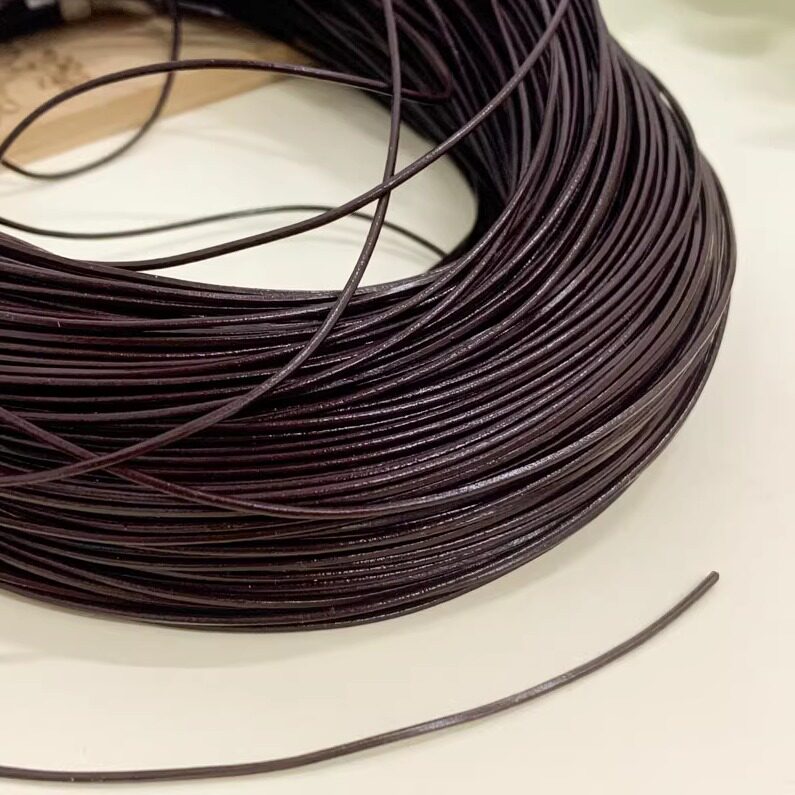 Round Cowhide Rope – 1‑6mm Genuine Leather Cord for Jewelry, Lacing & DIY (Natural / Dark Coffee / Black)