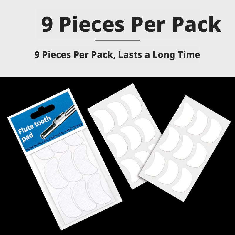 Flute Lip Pad Anti‑Slip Patch – Pack of 9, Dental Pad for Comfort, Protects Lip Plate (QJ Brand)