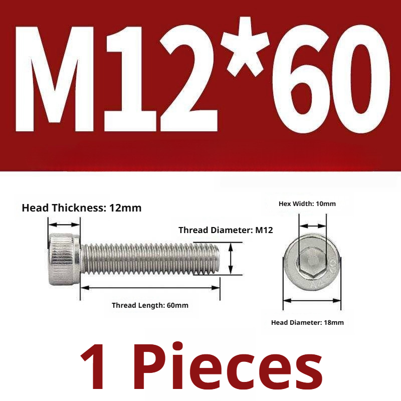 316 Stainless Steel Socket Head Cap Screws – Hex Allen Bolt, M2–M20, GB/T Standard, 4.8 Grade