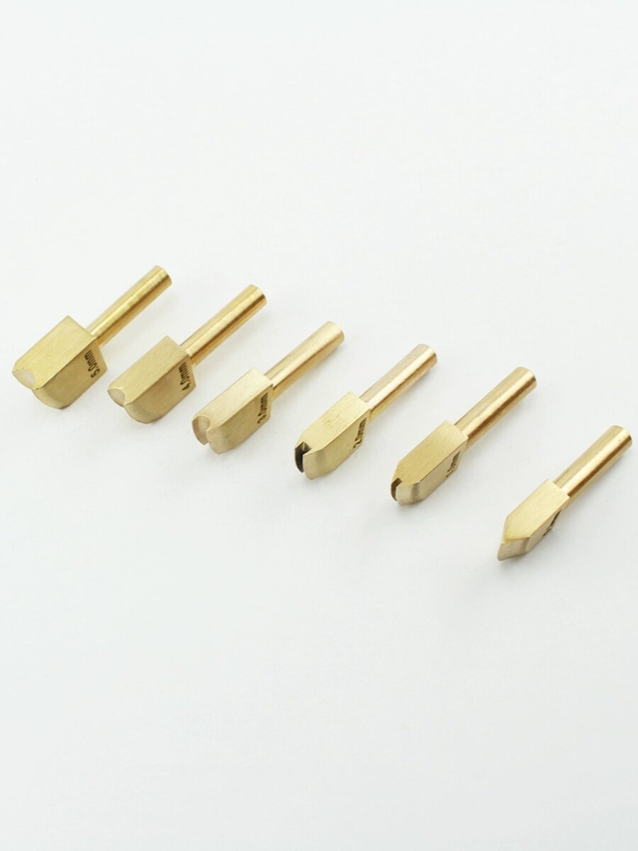 Adjustable Temperature Leather Edging Iron – Brass Tips for Edge Wax & Creasing (8 Heads Set)