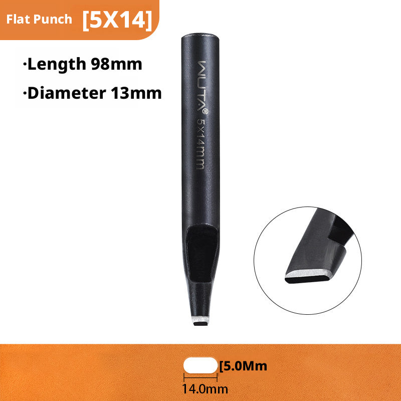 Black Flat Punch Set – Rectangular Hole Punches for Belts, Straps & Leathercraft (2‑5mm × 3‑25mm)