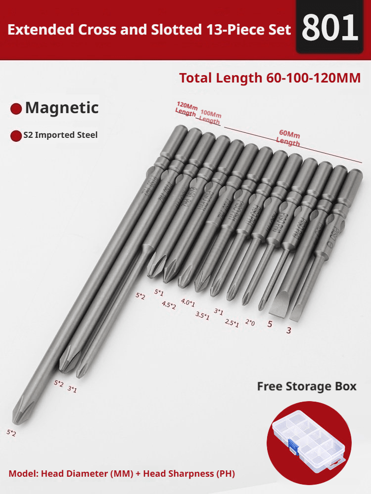 S2 Steel Magnetic Screwdriver Bit Set – Extended 5mm/6mm Bits for Laptop, PC & Electronics Repair - HomeDIYer